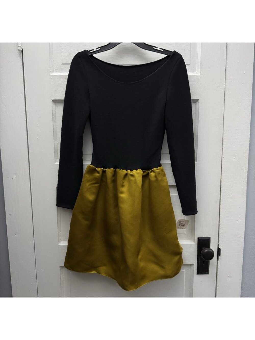 Lanvin Paris Spring 2015 Silk Dress FR 36 Black Gold Made in France